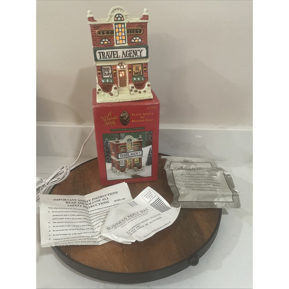 It's A Wonderful Life Travel Agency Of Bedford Falls Building Ceramic 1997 New